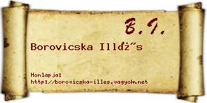 Borovicska Illés névjegykártya